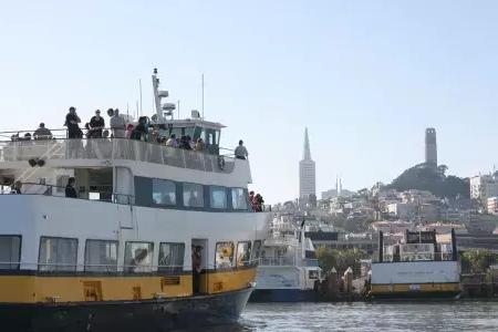 Blue and Gold Fleet's boat at PIER 39